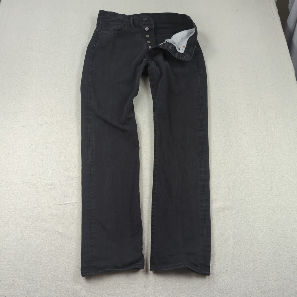 Levis 501 Jeans Mens 32x32 Black Button Fly American Classic Straight